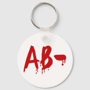 Blood Group AB- Negative #Horror Hospital Key Ring