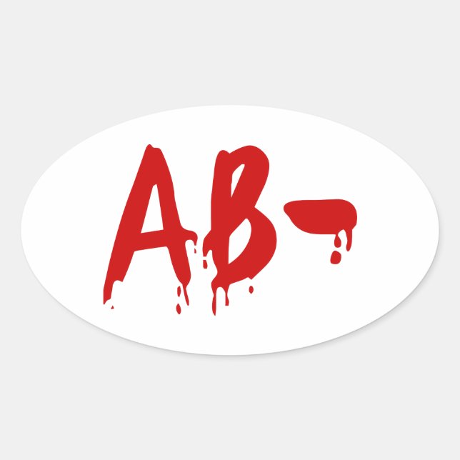 Blood Group AB- Negative #Horror Hospital Oval Sticker (Front)