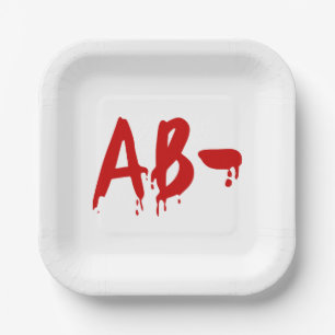 Blood Group AB- Negative #Horror Hospital Paper Plate