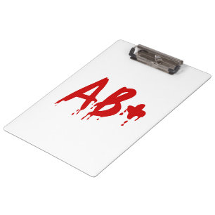 Blood Group AB+ Positive #Horror Hospital Clipboard