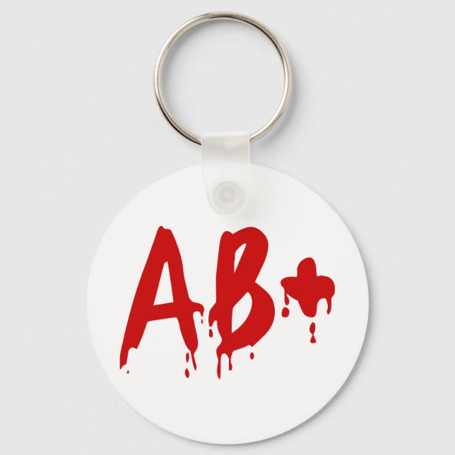 Blood Group AB+ Positive #Horror Hospital Key Ring (Front)