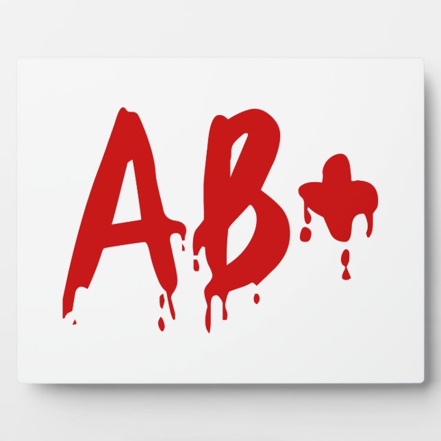 Blood Group AB+ Positive #Horror Hospital Plaque (Front)