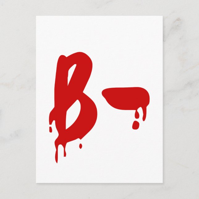 Blood Group B- Negative #Horror Hospital Postcard (Front)