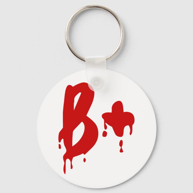 Blood Group B+ Positive #Horror Hospital Key Ring (Front)