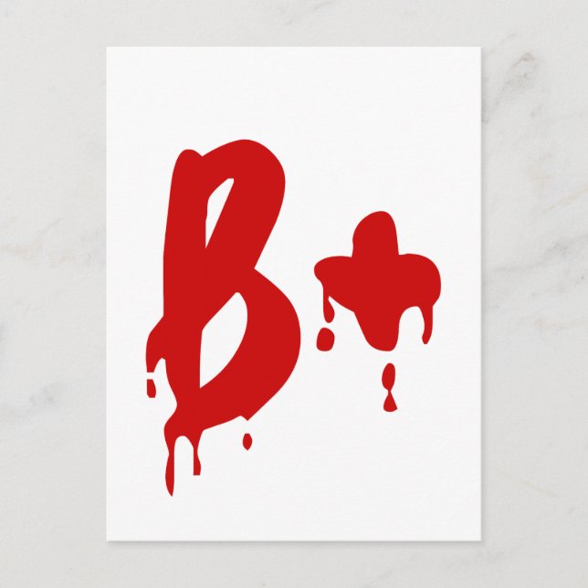Blood Group B+ Positive #Horror Hospital Postcard (Front)