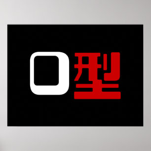 Blood Group O Japanese Kanji Poster