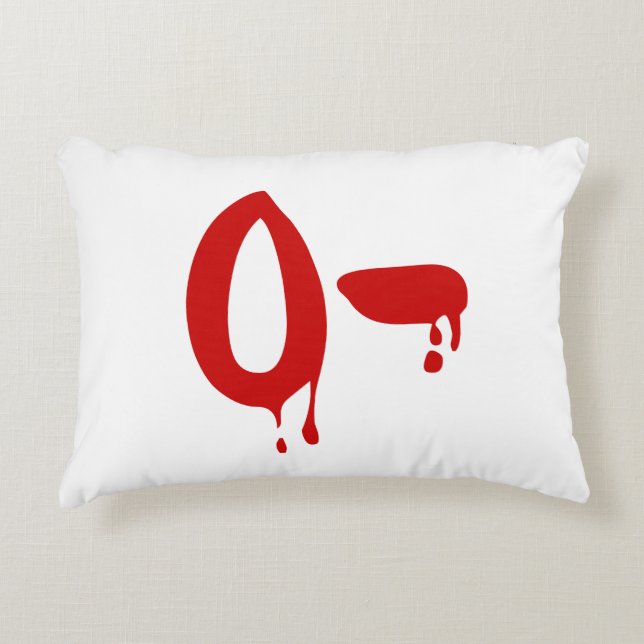 Blood Group O- Negative #Horror Hospital Decorative Cushion (Front)