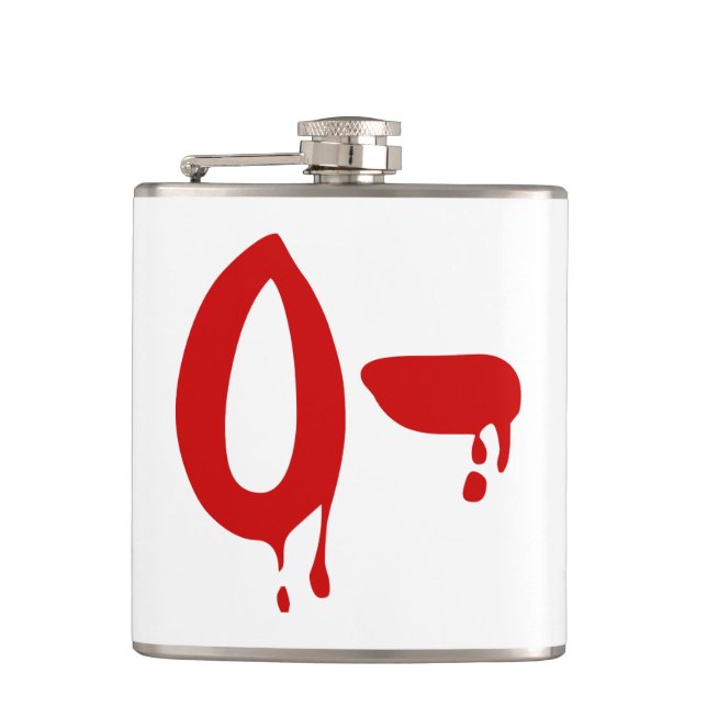 Blood Group O- Negative #Horror Hospital Hip Flask (Front)