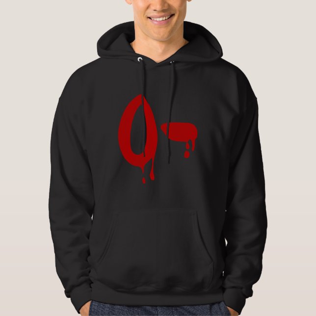 Blood Group O- Negative #Horror Hospital Hoodie (Front)