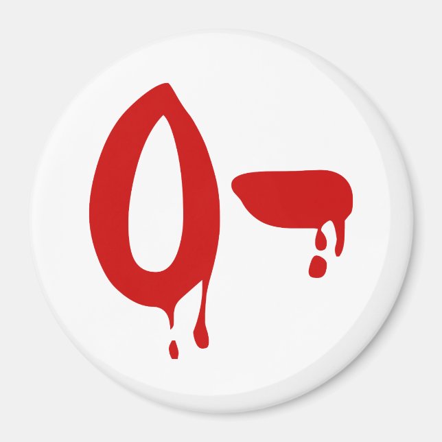 Blood Group O- Negative #Horror Hospital Magnet (Front)
