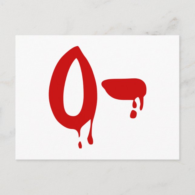 Blood Group O- Negative #Horror Hospital Postcard (Front)
