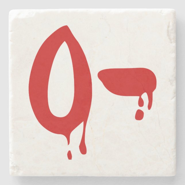 Blood Group O- Negative #Horror Hospital Stone Coaster (Front)