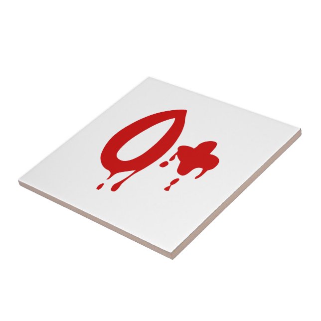 Blood Group O+ Positive #Horror Hospital Ceramic Tile (Side)