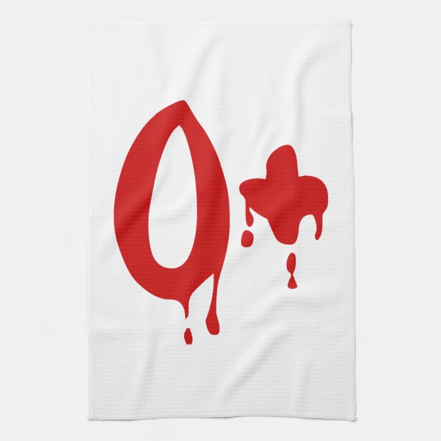 Blood Group O+ Positive #Horror Hospital Tea Towel (Vertical)