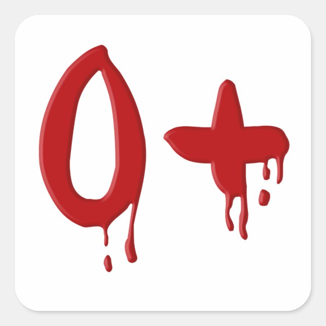 Blood group O positive Square Sticker (Front)