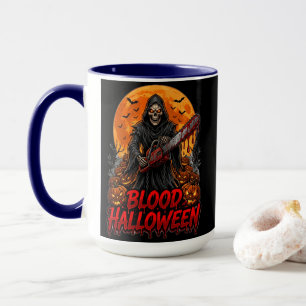Blood Halloween Grim Reaper Chainsaw Pumpkin Hoodi Mug