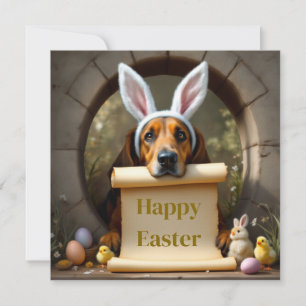 Blood hound dog and the message holiday card