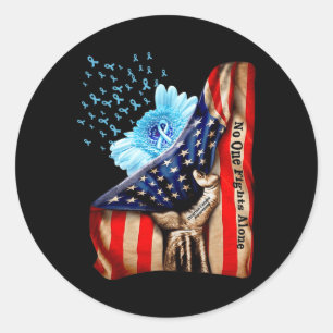 Blood Inside Me Flag Ovarian Cancer Awareness Amer Classic Round Sticker