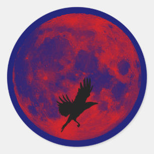 blood mond Rabe blood moon raven Classic Round Sticker