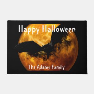 Blood Moon and Black Bat, Spooky Halloween Doormat