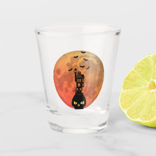 Blood Moon Haunted House Shot Glass