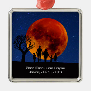 Blood Moon Lunar Eclipse 2019 Metal Ornament