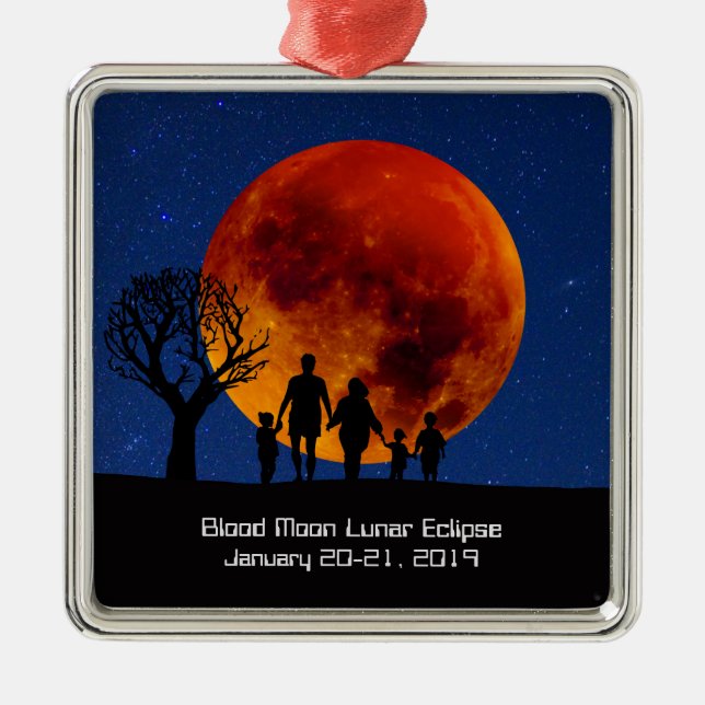 Blood Moon Lunar Eclipse 2019 Metal Ornament (Front)
