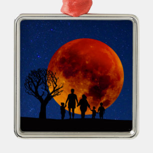 Blood Moon Lunar Eclipse Metal Tree Decoration