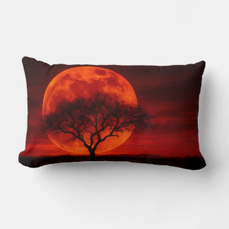 Blood Moon Mesquite Tree Throw Pillow - Western
