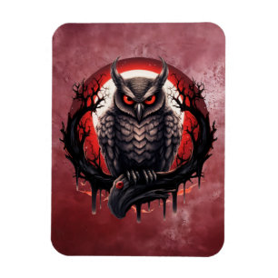 Blood Moon Owl Magnet