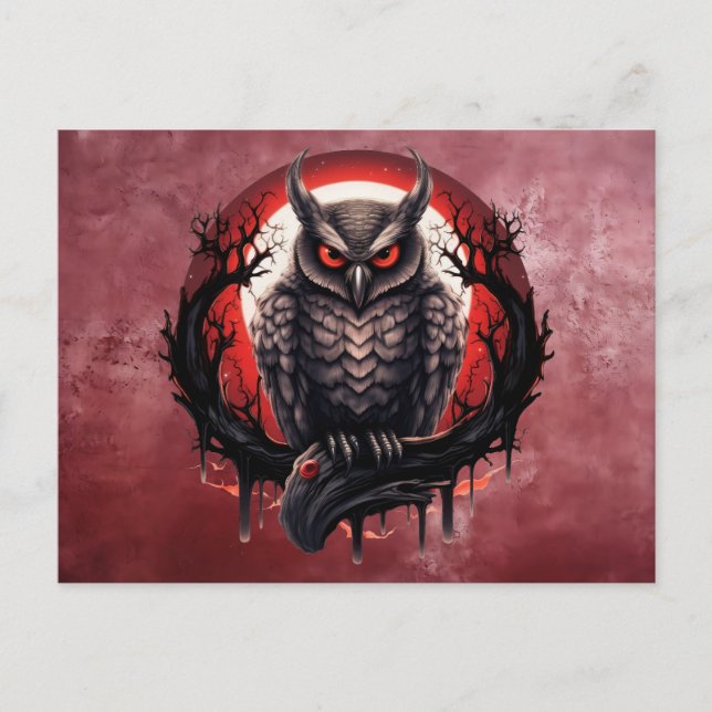 Blood Moon Owl Postcard (Front)