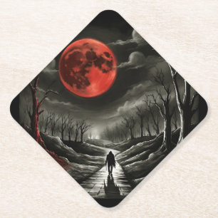 Blood moon paper coaster