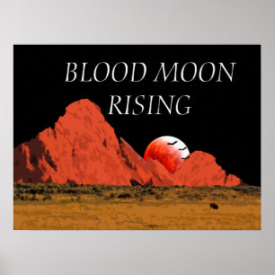 Blood Moon Rising Digital Art Poster