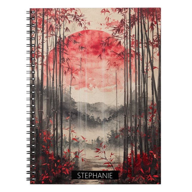 Blood Moon Sakura Ink Wash (1) Notebook (Front)