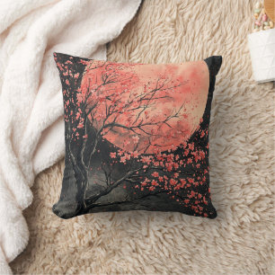 Blood Moon Sakura Ink Wash (2) Cushion