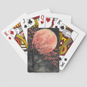 Blood Moon Sakura Ink Wash (2) Playing Cards