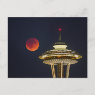 Blood Moon   Seattle Space Needle Postcard