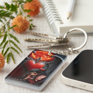 Blood Moon Valentine Fairy Key Ring