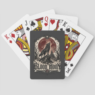 BLOOD MOON WOLF — Gothic Horror Playing Cards