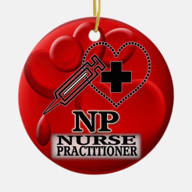 BLOOD NP CHRISTMAS ORNAMENT - NURSE PRACTITIONER (Front)
