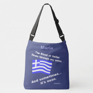Blood of Hellas and Ouzo Personalised Crossbody Bag