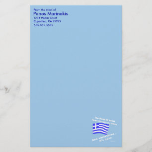 Blood of Hellas and Ouzo Personalised Stationery