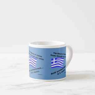 Blood of Hellas and Ouzo Times 3 Espresso Cup