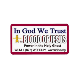Blood of Jesus Avery Label