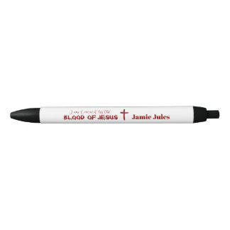 Blood of Jesus Cross Personalised Black Ink Pen
