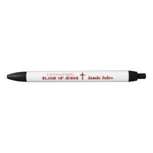 Blood of Jesus Cross Personalized Black Ink Pen