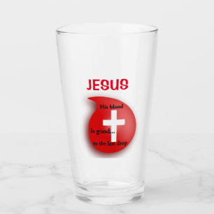 BLOOD of Jesus Customise It add name or initials! Glass