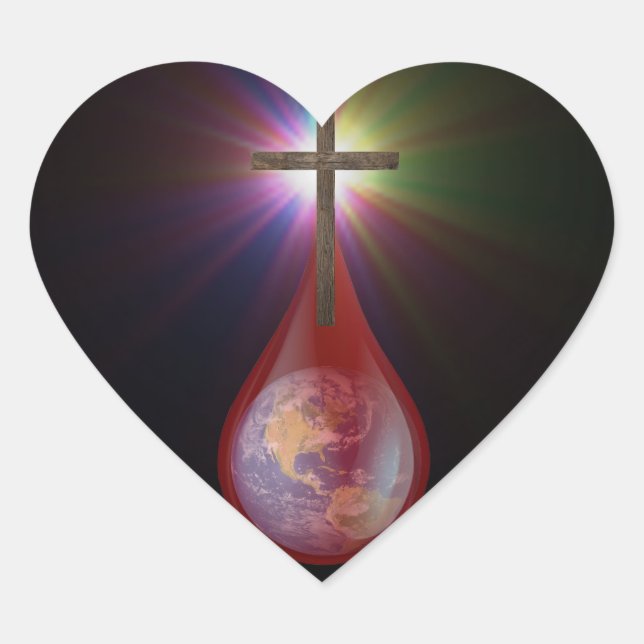 Blood of Jesus Heart Sticker (Front)