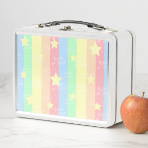 Blood of Jesus Stars Pastels  Metal Lunch Box