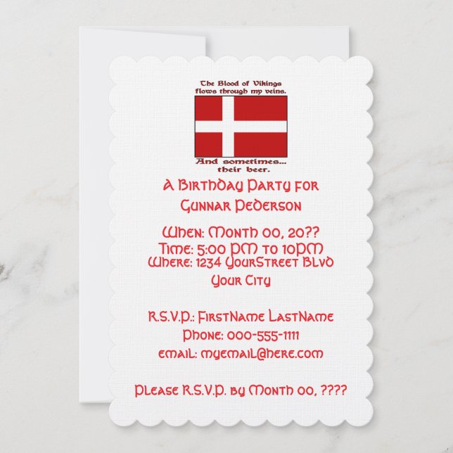 Blood of Vikings Flows Veins Sometimes Beer Invitation (Front)
